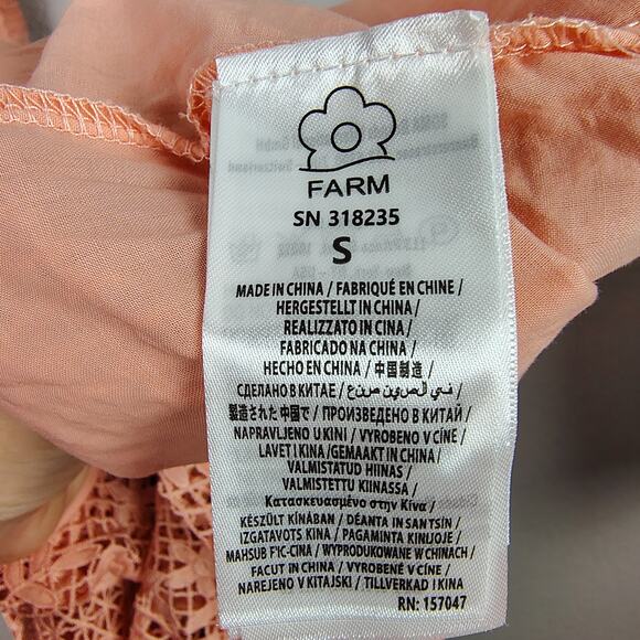 Farm Rio Guipure Lace Tiered Skirt Light Pink Size Small - Picture 15 of 16